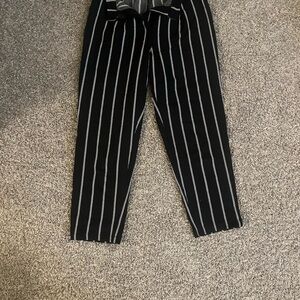 H&M Black and White Striped Trousers
